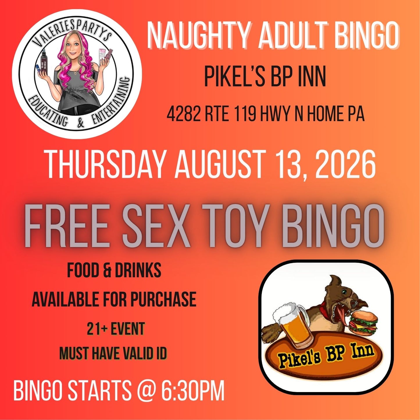 Adult Naughty S€X Toy Bingo @BP Inn
