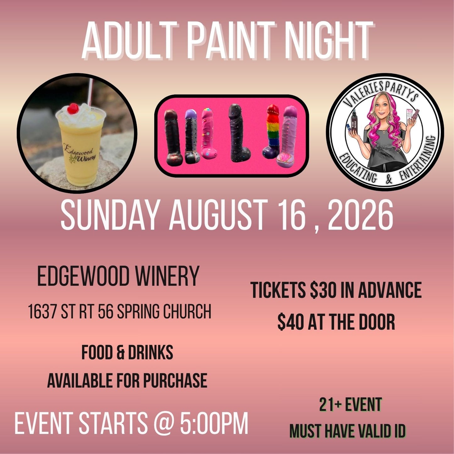 Edgewood Winery 🎨 Adult Paint Night 🍆