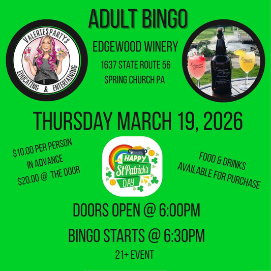 March Edgewood Winery Adult Game Night Out